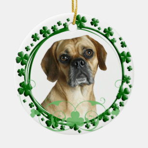 Puggle St Patrick's Day Ornament