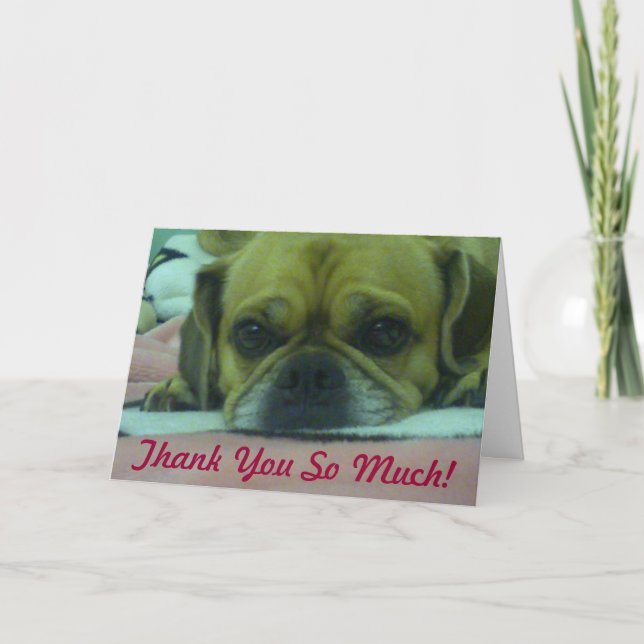 PUGGLE Thank you So Much greeting card (Front)