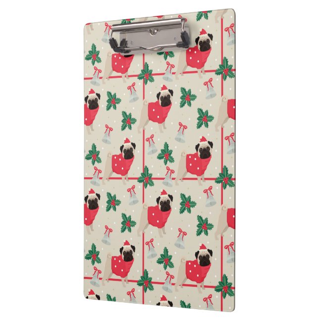Puggy Christmas Clipboard (Left)