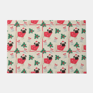 Puggy Christmas Doormat