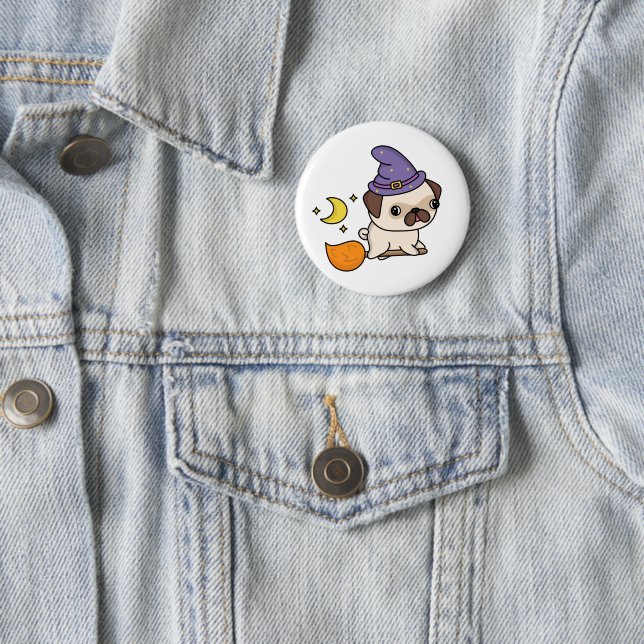 Puggy Witch Button (In Situ)