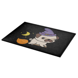 Puggy Witch Glass Cutting Board
