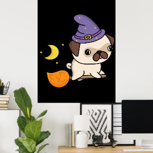 Puggy Witch Poster