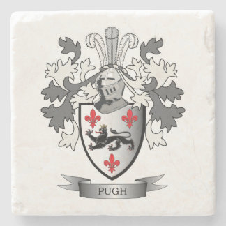 Pugh Family Crest Coat of Arms Stone Coaster