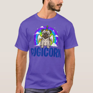 Pugicorn, Funny Dog Lover For Women Men, Pug Unico T-Shirt