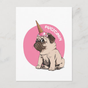 Pugicorn Postcard