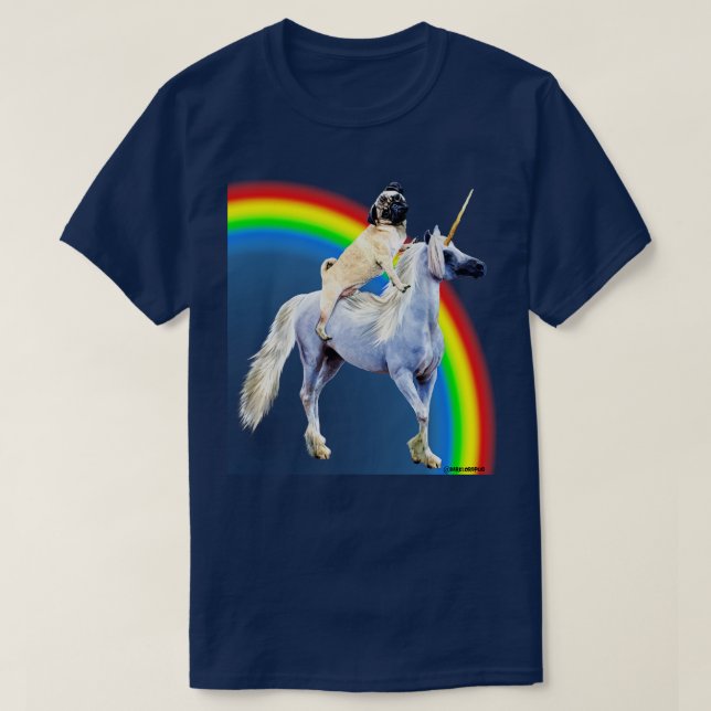 Pugicorn Rainbow T-Shirt (Design Front)