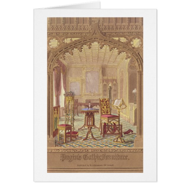 Pugin's Gothic Furniture, by Augustus Charles Pugi (Front)