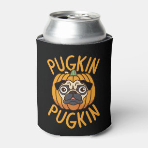 Pugkin Pug Dog Halloween Can Cooler