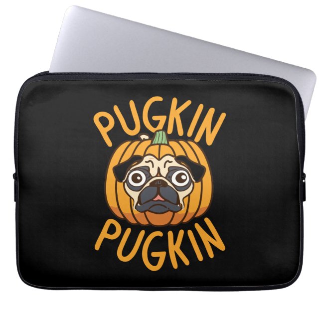 Pugkin Pug Dog Halloween Laptop Sleeve (Front)