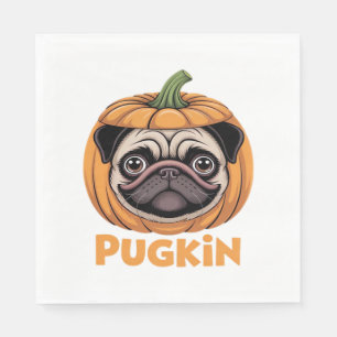 Pugkin Pug Halloween Happy Halloween Oversized T-S Napkin
