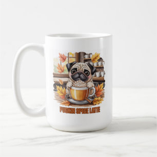 Pugkin Spice Latte – Cute Autumn Pug Coffee Design Mug