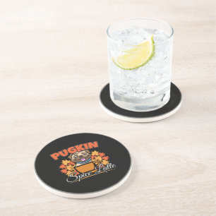 Pugkin Spice Latte - Pug Dog Pumpkin Pun Coaster