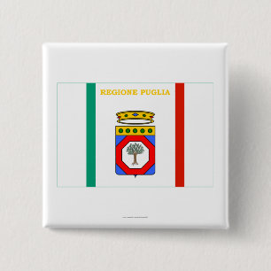 Puglia flag 15 cm square badge