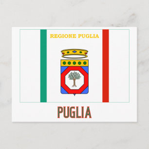 Puglia flag with name postcard