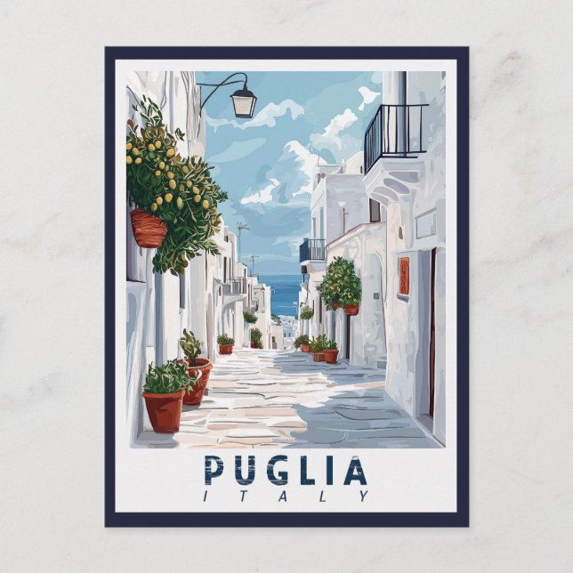 Puglia, Italy: A Retro Postcard (Front)