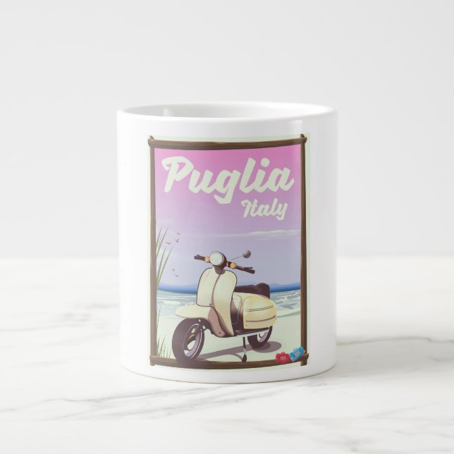 Puglia Italy Travel poster. Large Coffee Mug (Front)