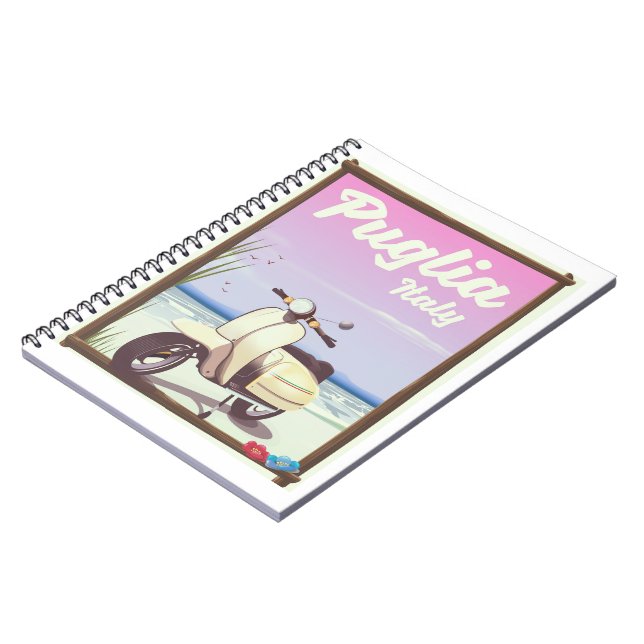 Puglia Italy Travel poster. Notebook (Left Side)