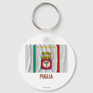 Puglia waving flag with name key ring