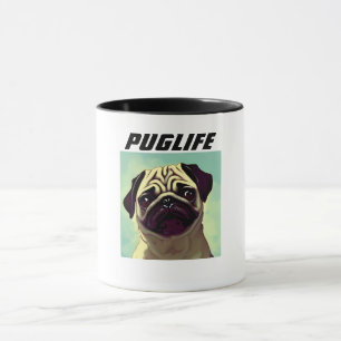 PUGLIFE Pug Dog Mug Shot Cute Eyes