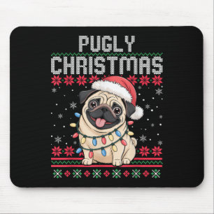 Pugly Ba Ham Pug Ugly Christmas Sweater Dog Pugs Mouse Mat