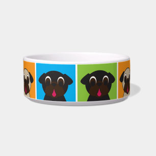 Pugnacious Gifts: I Love Pugs in Colour Squares Bowl