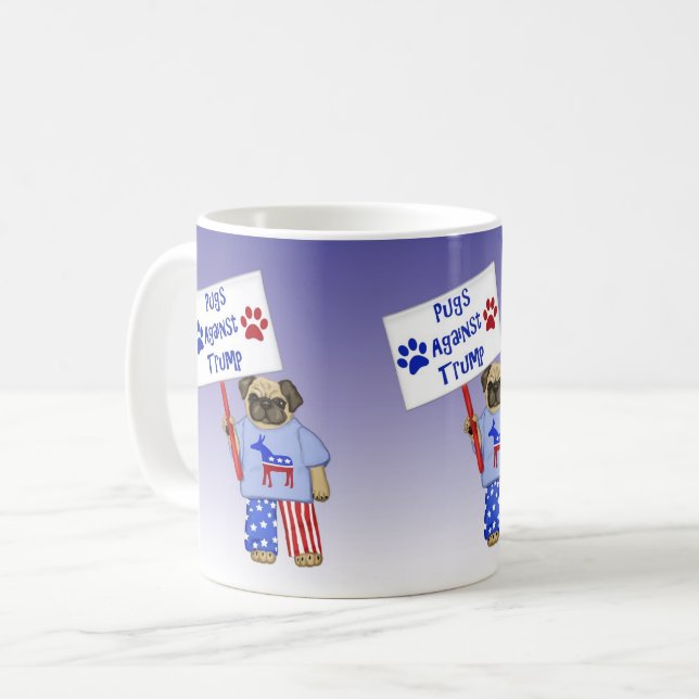 Pugs Against Trump Coffee Mug (Front Left)