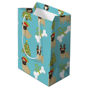 Pugs and Bones and Trees Medium Gift Bag