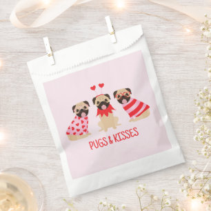 Pugs And Kisses Cute Pug Dogs Favour Bags