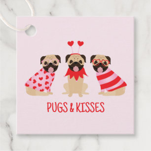 Pugs And Kisses Cute Pug Dogs Favour Tags