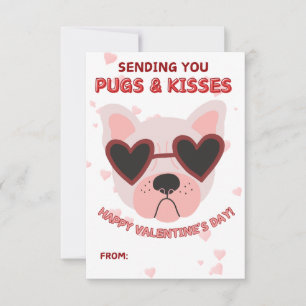 Pugs and Kisses Valentine's Day Card