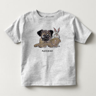 Pug's Bunny Cute Cartoon Dog Toddler T-Shirt