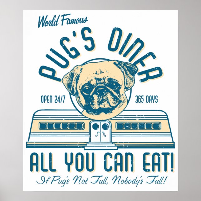 Pug's Diner 50s Retro VIntage Posters (Front)