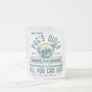Pug's Diner 50s Vintage Retro Mugs (fawn)
