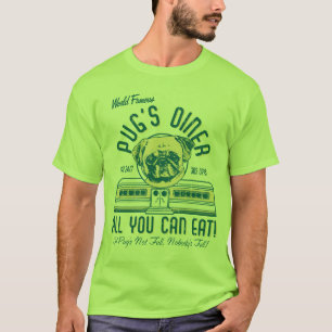 Pug's Diner Vintage  Retro Style Pug Tees (fawn)