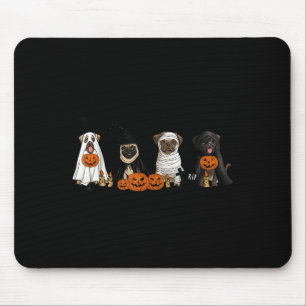 Pugs Dog Lovers - Pug Ghost Pug Witch Pug Hallowee Mouse Mat