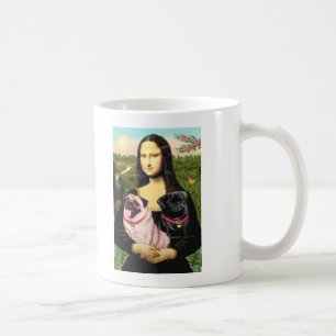 Pugs (Fawn + Blk) - Mona Lisa Coffee Mug