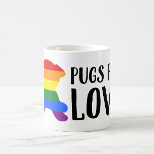 Pugs For Love Gay Pride Flag Coffee Tea Mug
