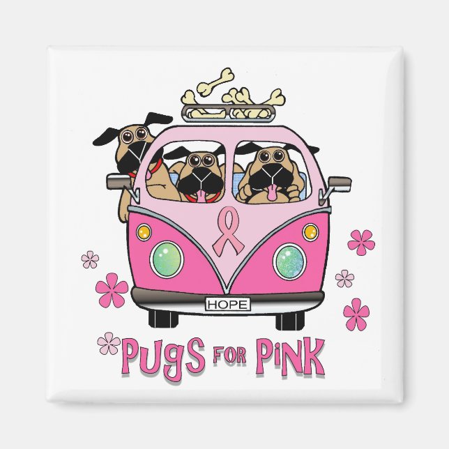 Pugs for Pink Magnet (Front)