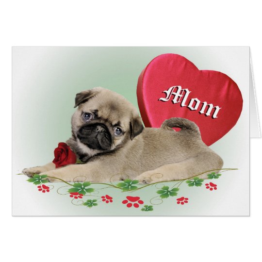Pugs Heart Belongs To Mum Card
