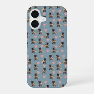 Pugs & hearts iPhone 16 case