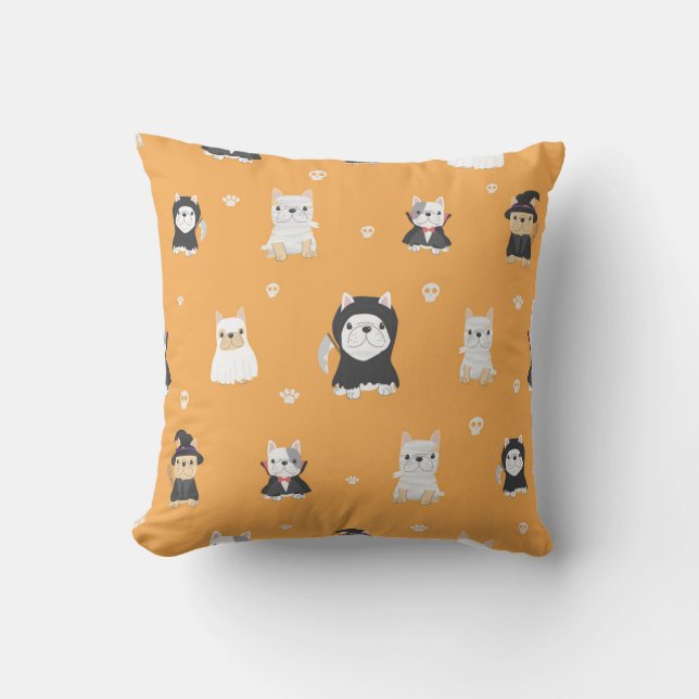Pugs in costumes cushion (Front)