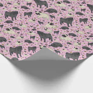 Pugs in Pink Wrapping Paper