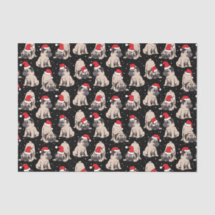 Pugs in Santa Hats Christmas Pattern Tissue Paper