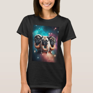 Pugs In Space With Donuts Cute Pug Boys Girls Men  T-Shirt