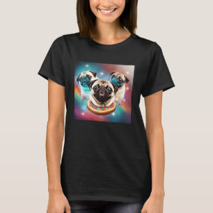 Pugs In Space With Donuts Cute Pug Boys Girls Men  T-Shirt