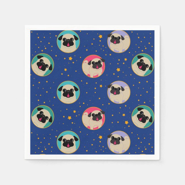 Pugs In The Stars Pattern Party Napkins (Front)