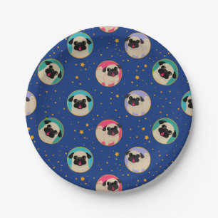 Pugs In The Stars Pattern Party Plates