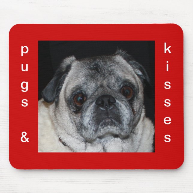 Pugs & Kisses Mousepad (Front)