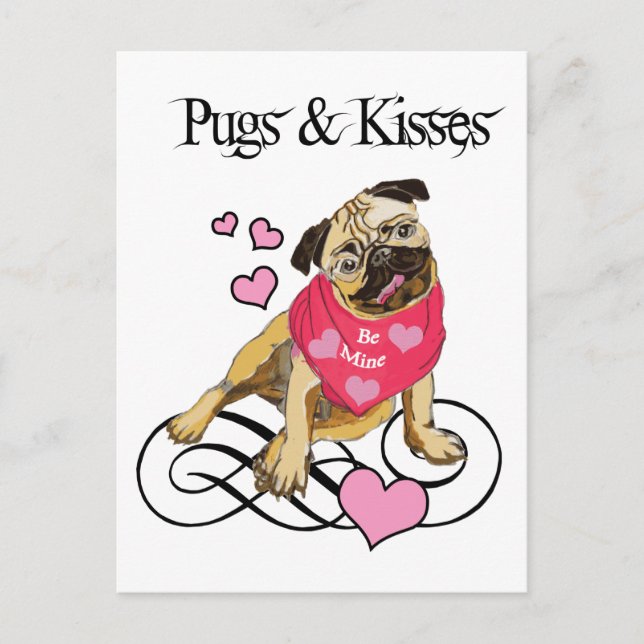 Pugs & Kisses Postcard (Front)